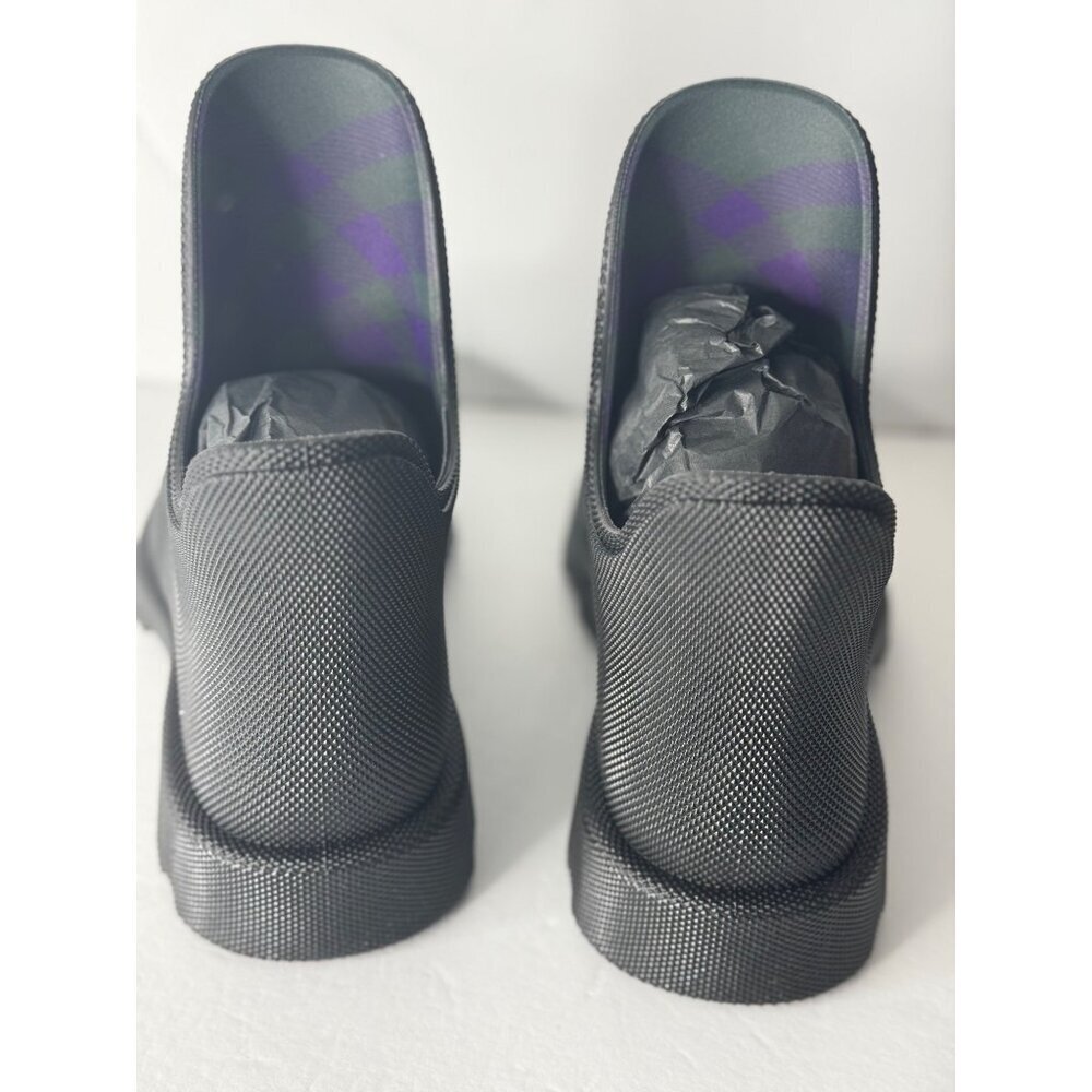 BURBERRY Marsh Low Black Rubber Boots Rain Snow Textured EU 40 US 10 UK 7 $820 - Picture 9 of 10